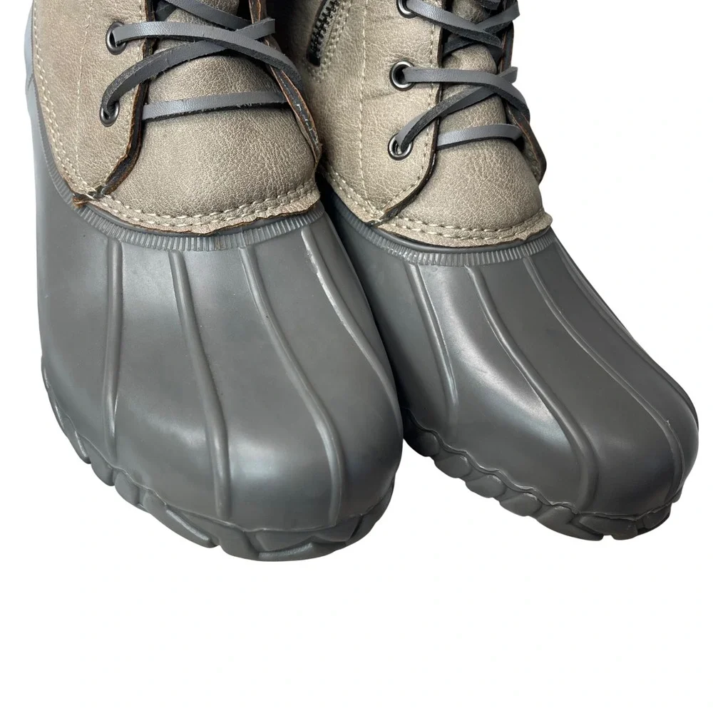 Nautica‎ Women's Waterproof Duck Boots Taupe Zip Lace Up Size 11